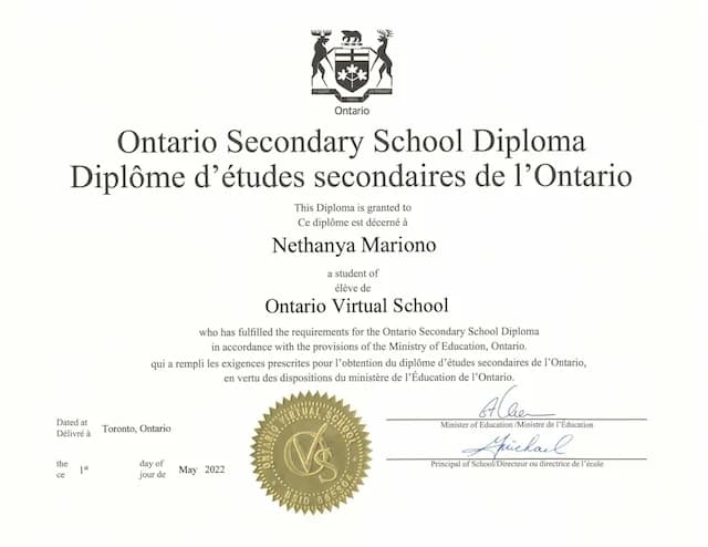 El Diploma de Bachillerato de Ontario (OSSD Ontario Secondary School Diploma)